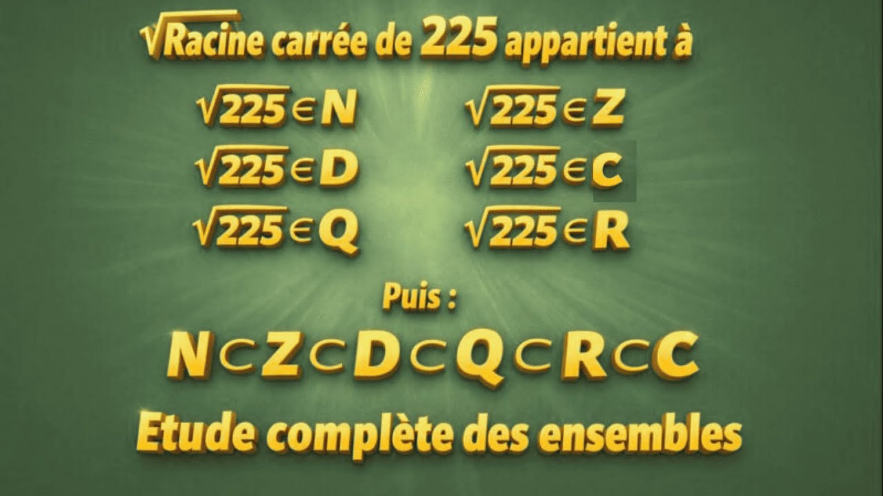 Étude complète des ensembles ℕ ⊂ ℤ ⊂ 𝔻 ⊂ ℚ ⊂ ℝ ⊂ ℂ