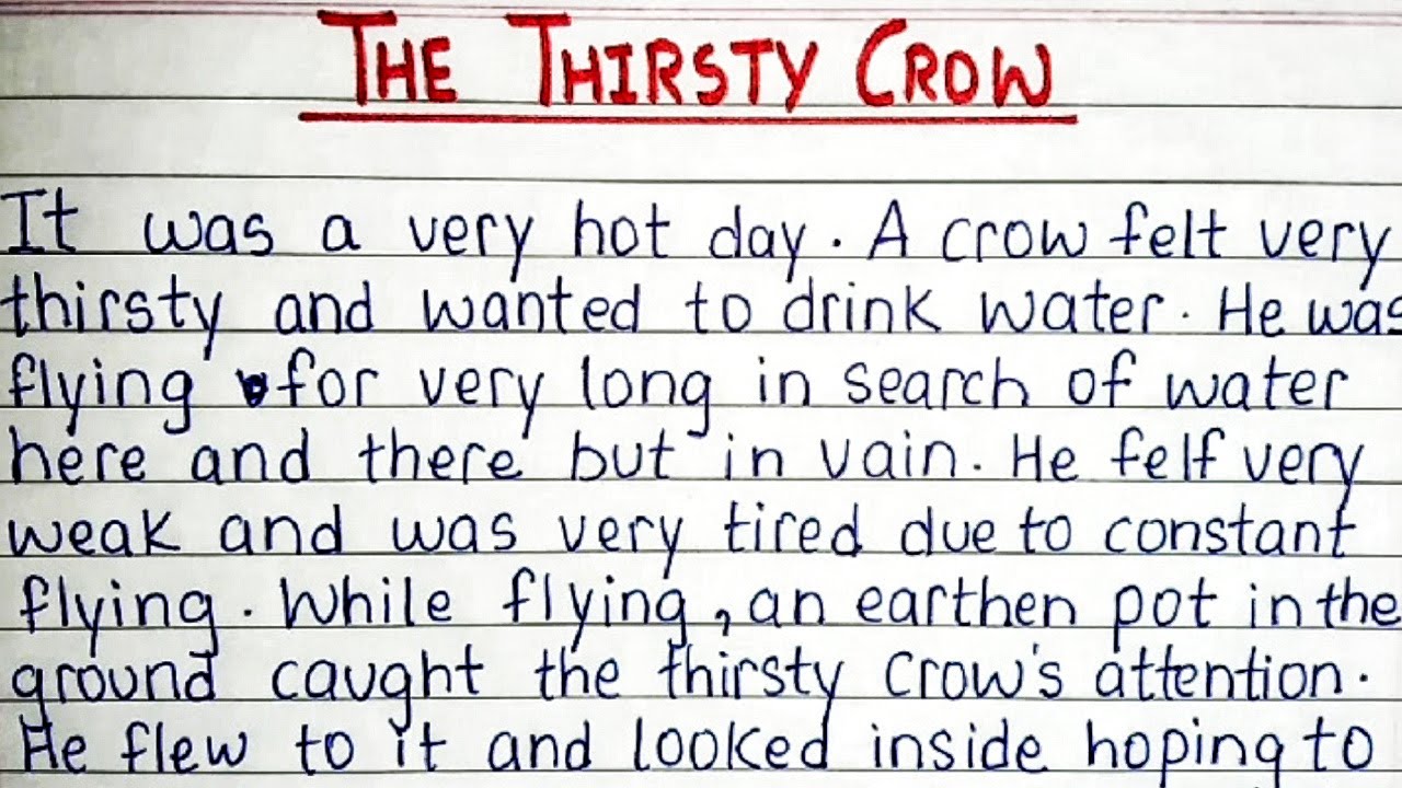The Thirsty Crow Story In English Writing English Story Writing Simple the-thirsty-crow-story-in-english-writing-english-story-writing-simple