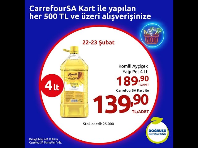 Carrefour 500 TL üzeri Kampanyalar 22 - 23 Şubat 2024