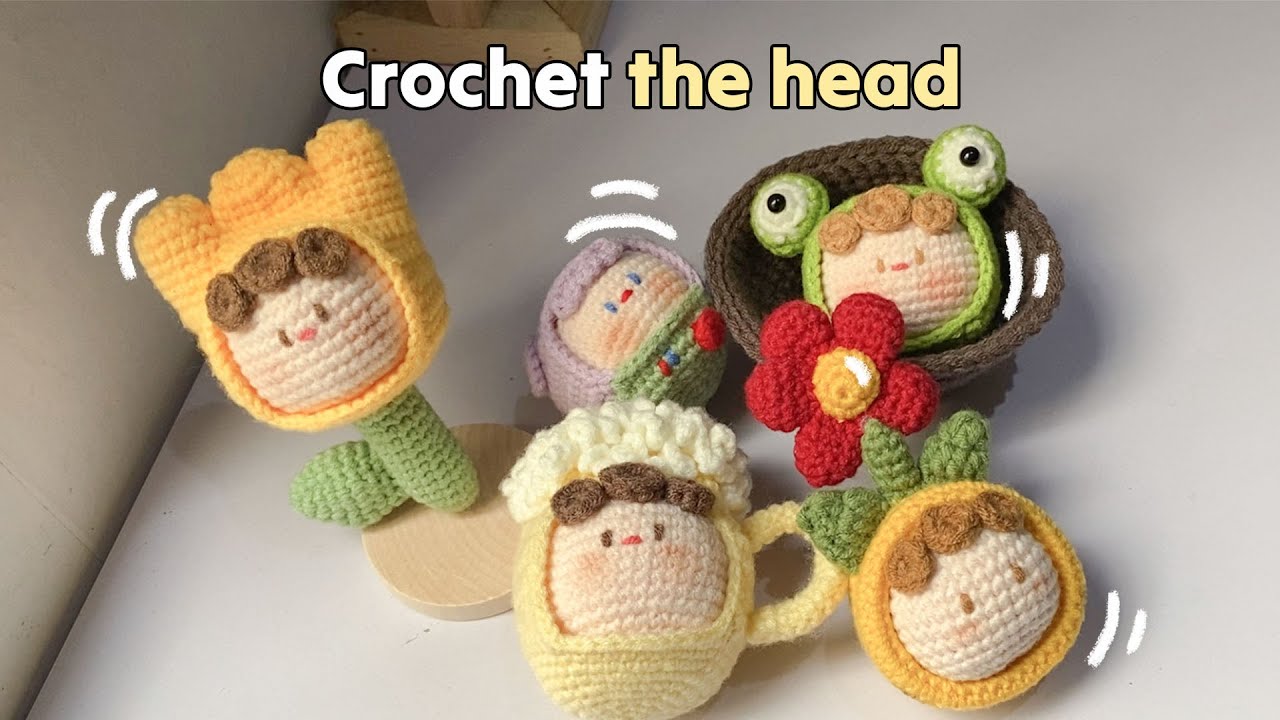 ☆ crochet the head for mochi | cách móc len mặt mochi | crochet tutorials for beginners ☆