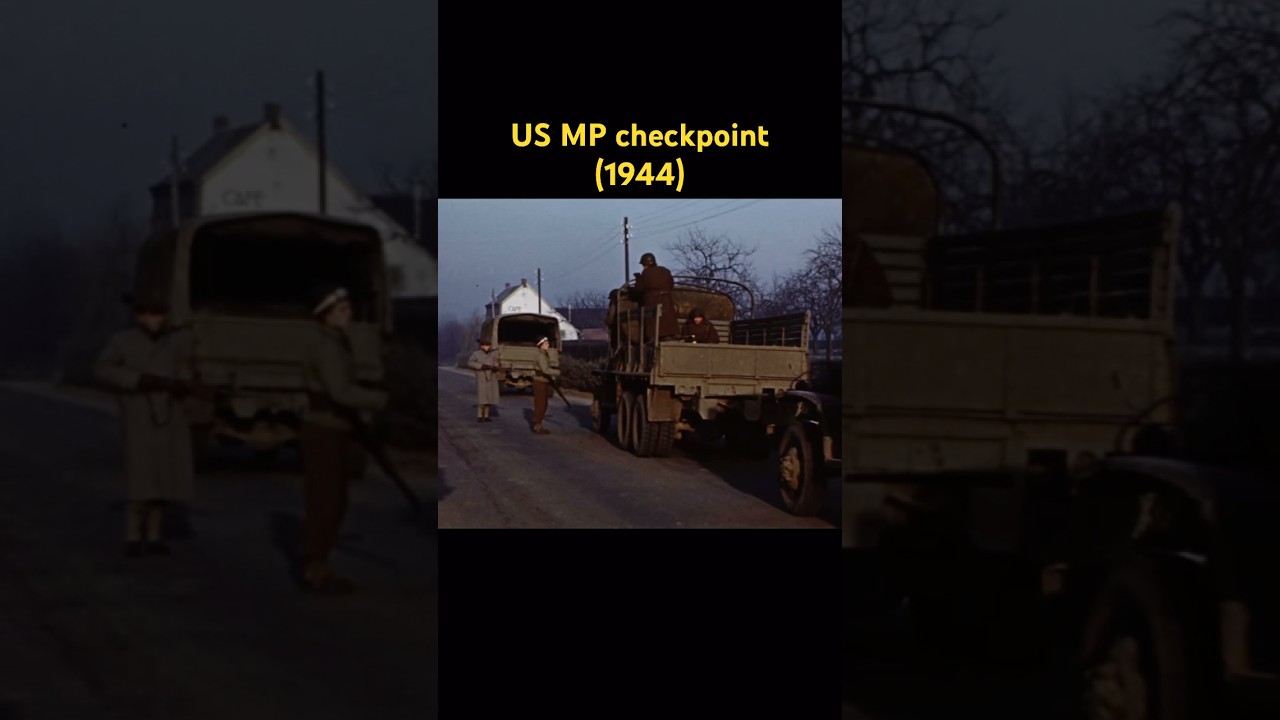 US MP checkpoint during World War II 