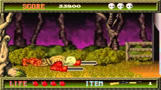 Splatterhouse (Arcade) - New Speedrun Strategy for Biggy Man
Now I finally understand why zallard1 slides at the start of this fight!
Notice how Im continuously juggling the boss with the shotgun? I accidentally figured out that as long as his HP is an odd number, he wont do any high jumps when you hit him!
I do 3 punches after the slide so that 7 shots will kill him. This is important because now you can just keep the gun from the start of the stage, shoot the hanging zombie at the end, and not have to go back for the other gun in order to quick kill the boss!
Compared to my original strategy this saves 3 seconds on the fight itself, and not having to backtrack for the other shotgun will also save a bit of time. However, youre kind of at the mercy of Biggy Mans behavior here (he can screw up your combo in a bunch of different ways), so I wouldnt try this in a live run. Its a must if going for a world record though! Splatterhouse (Arcade) - New Speedrun Strategy for Biggy Man