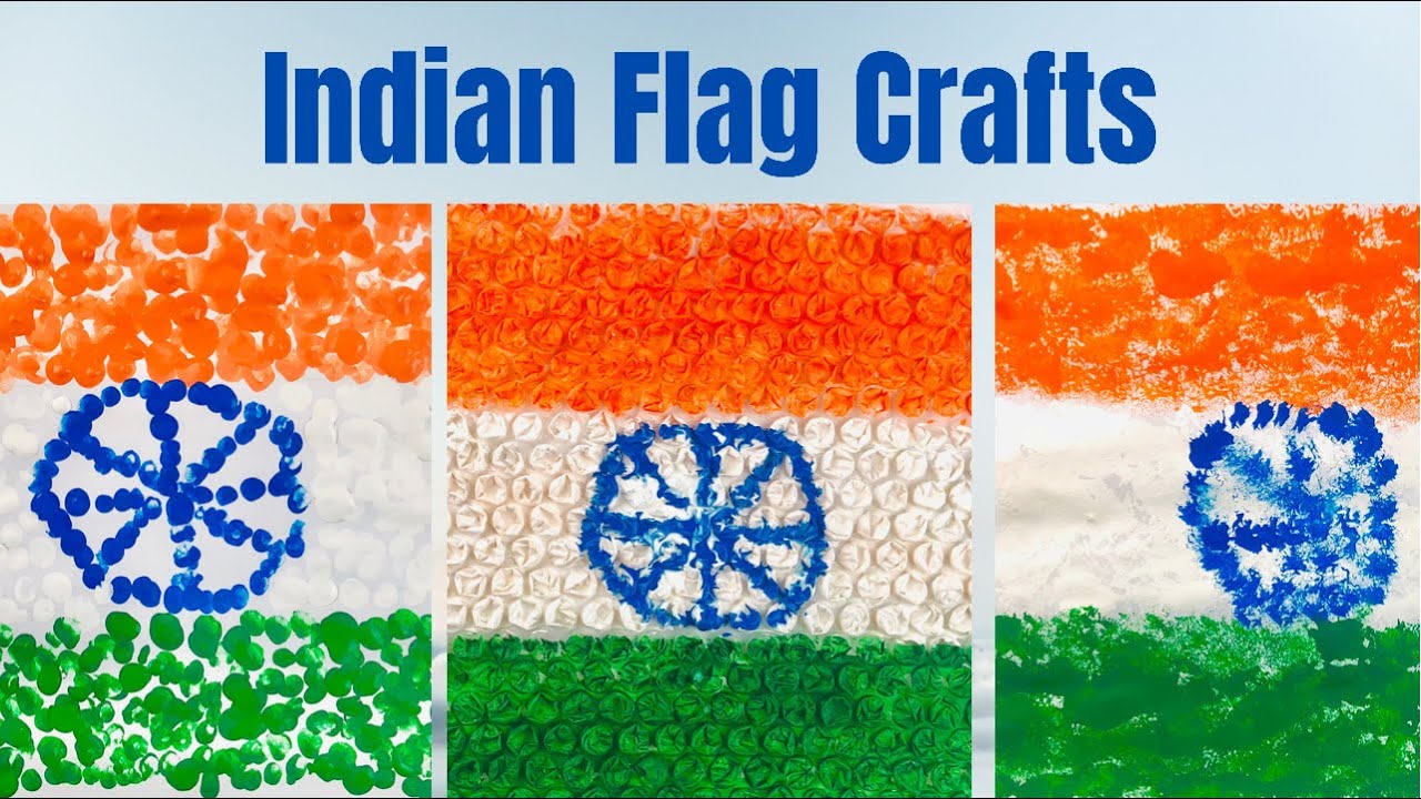 Rusland Matematik had 3 Easy Republic day crafts for kids🇮🇳| Bubble wrap Indian flag🇮🇳 |  Finger print art🇮🇳 - YouTube