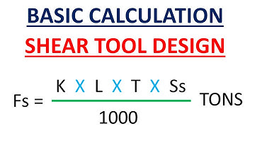 Tool Design / Shearing Tool / Basic Calculation / Press Tool
