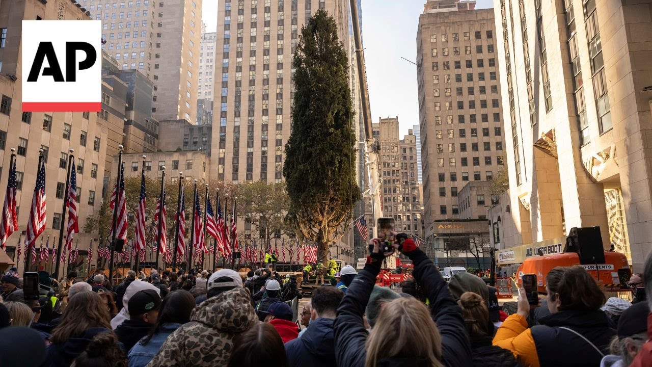 Rockefeller Center Christmas Tree arrives in New York City - YouTube