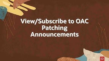 Oracle Analytics Cloud Patching Announcements