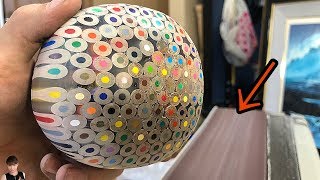 色鉛筆鉄球をベルトサンダーで丸くニス塗り!!　PDS