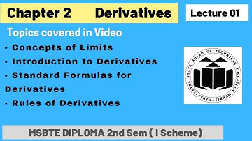 Derivatives Lec 01 || Applied Mathematics  ||2nd Semester || Diploma MSBTE ||