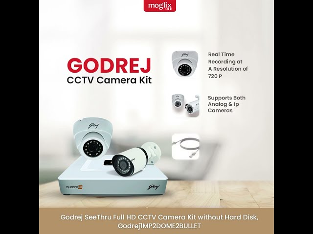 Godrej SeeThru Full HD CCTV Camera Kit,  Godrej1MP2DOME2BULLET, Crystal Clear Surveillance