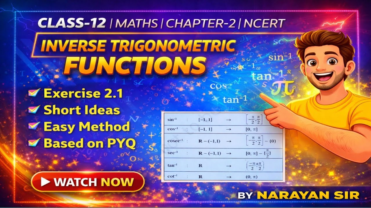 INVERSE TRIGONOMETRIC FUNCTIONS | CLASS 12 | MATH | NCERT |EXERCISE 2.1 | 