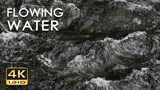 4K Flowing Water - Relaxing River Sounds - Mountain Stream - 10 Hours - Relax/ Sleep/ Study/ Yoga