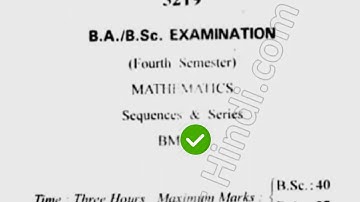 2016 Cdlu BSc 4th Sem Sequence & Series Question Paper