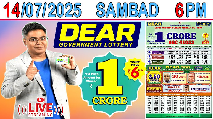 DEAR LOTTERY RESULT LIVE SAMBAD TODAY EVENING 6 PM LIVE DRAW ON 14.07.2025 MONDAY