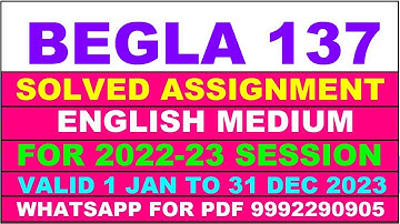 begla 137 solved assignment 2022-23 in english | begla 137 solved assignment 2023 | begla 137 2023