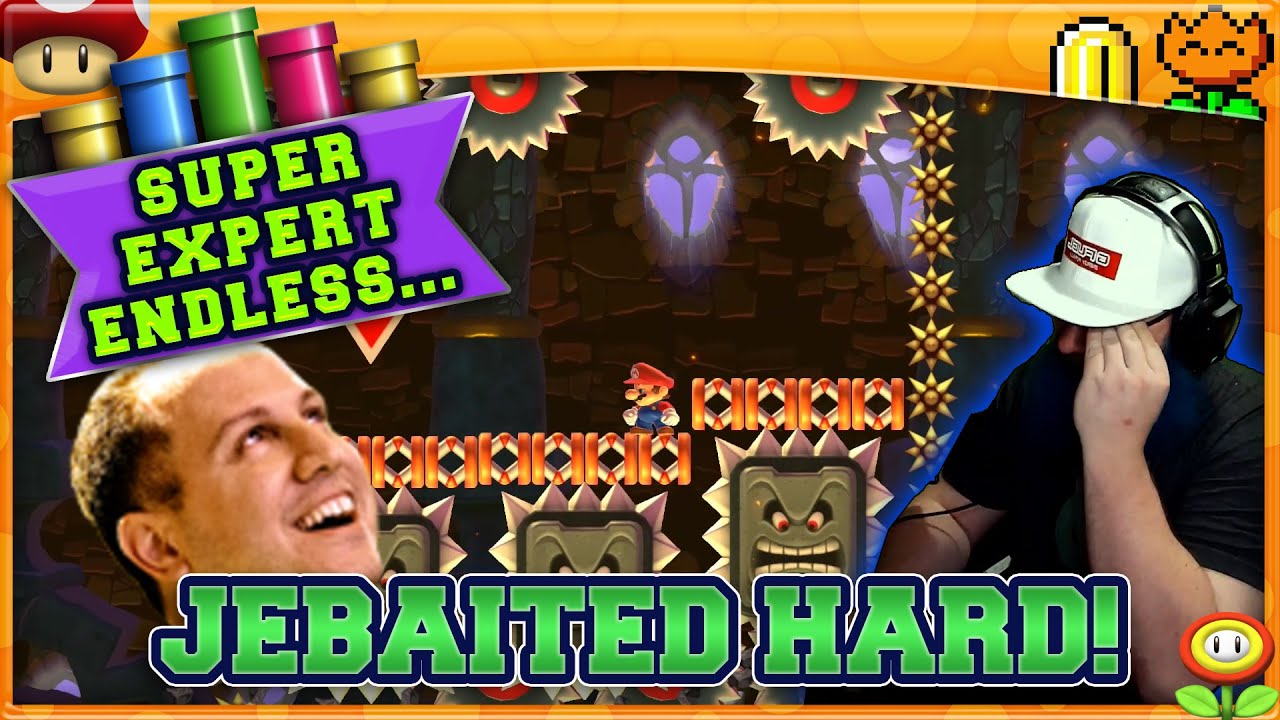 JEBAITED HARD! [7] Super Mario Maker 2 Endless Super Expert No Skip Challenge with Oshikorosu!