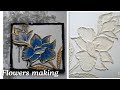 Wallputty art work craft.White cement making.    Wallputty flowers making.Wallputty Home decorideas.
