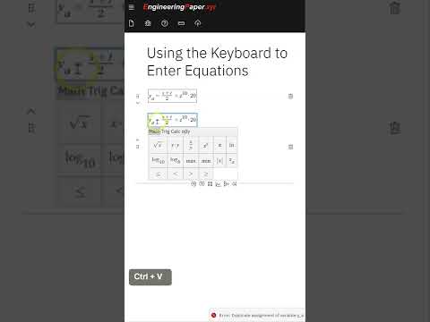 Using the Keyboard for Equation Editing in EngineeringPaper.xyz #shorts