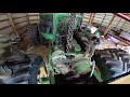 John Deere 8430 engine removal.