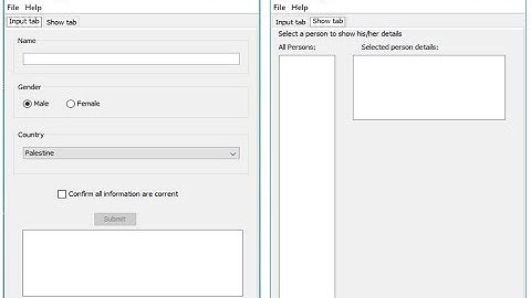 PPU Java Lab: lab5 exercise - design GUI for Persons App