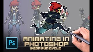 Animating in photoshop (for indie games) - Ikeda 8 frame run animation challenge.