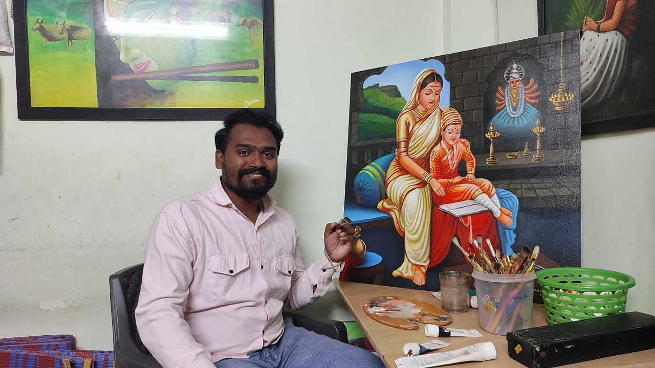 Chatrapati Shivaji maharaj painting 🎨 | बाल शिवाजी महाराज आणि जिजामाता | #shivajimaharajjayanti #art