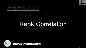 Rank Correlation, Statistics Lecture | Sabaq.pk