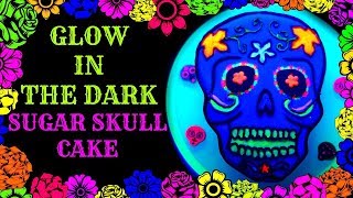 GLOW IN THE DARK SUGAR SKULL CAKE