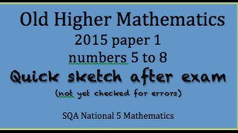 2015 old Higher Mathematics paper 1 nos. 5 to 8
