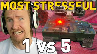 MY INSANELY STRESSFUL 1 v 5 in World of Tanks!