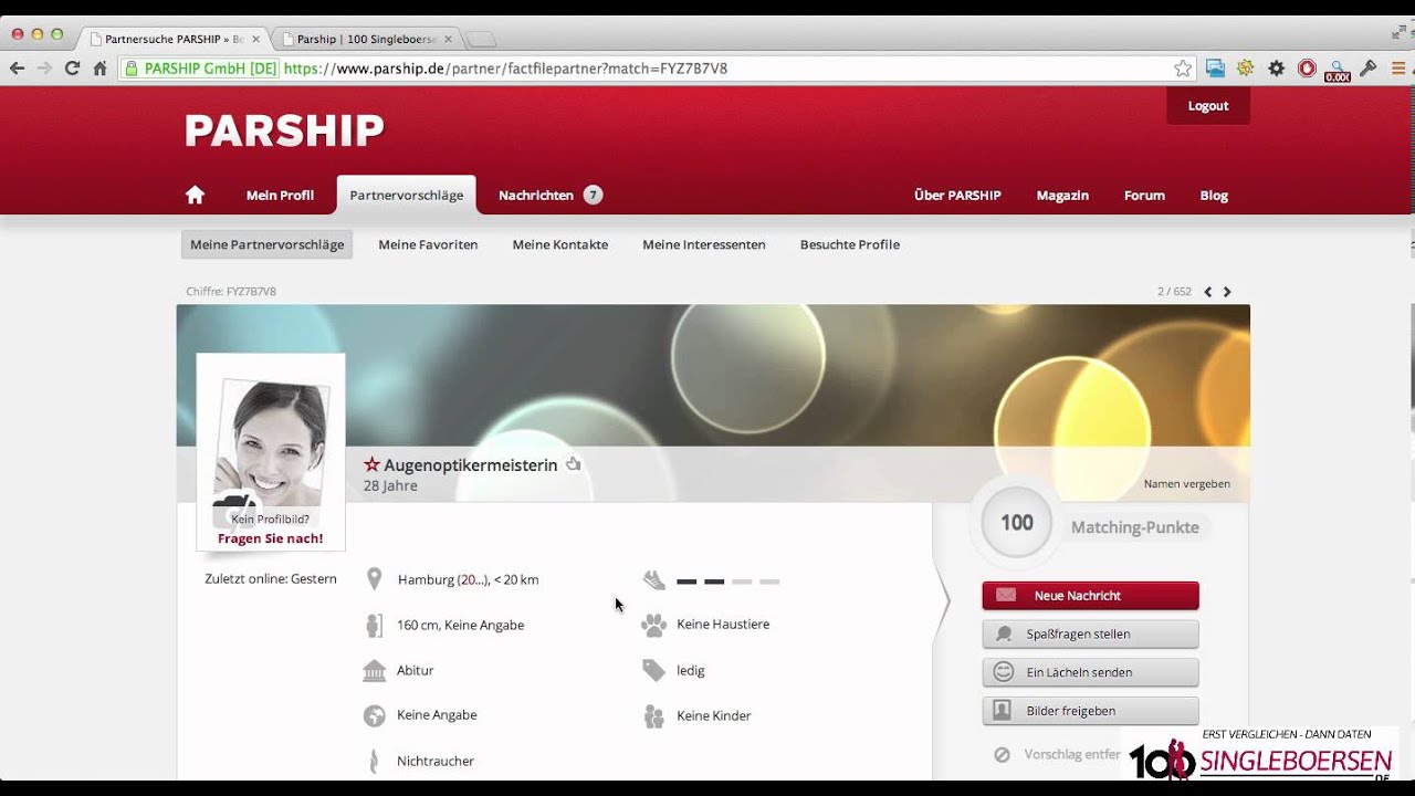 Vermittlungschancen Parship