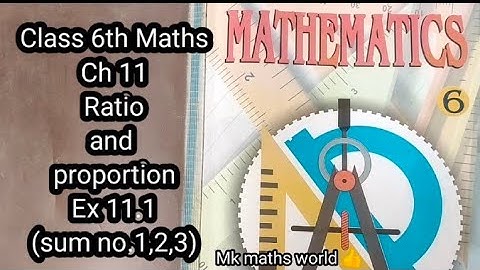 #Class 6th Maths Ch 11 Ratio and Proportion Ex 11.1(sum no.1,2,3)👍 NCERT PSEB CBSE 💯🥰