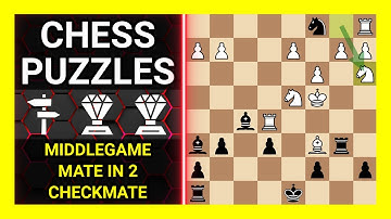Chess Puzzles to Practice. Themes: Middlegame, Mate in 2, Checkmate. Learn Chess