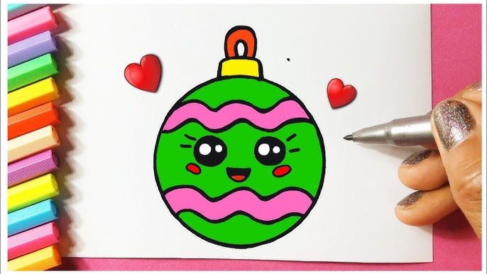 How to draw Kawaii Christmas ORNAMENT l Como desenhar