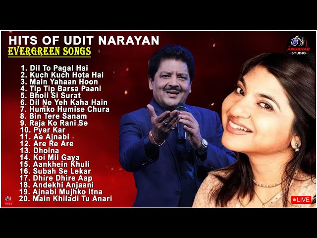 Udit Narayan 90s Hit Love Hindi Songs Alka Yagnik & Kumar Sanu 90s Songs #90severgreen #bollywood class=