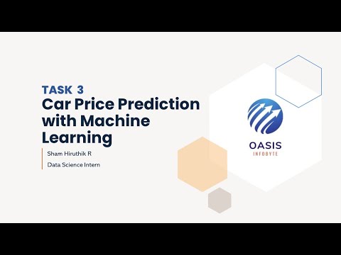 Car Price Prediction with Machine Learning -  Task 3 #oasisinfobyte