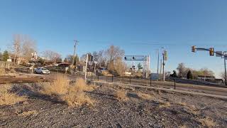 Southbound Frontrunner train passes by at somewhat slow speed