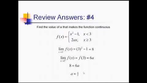 Review of Continuity: Problem Set