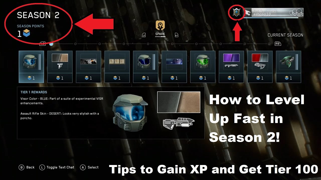 Halo Mcc How To Level Up Fast In Season 2 New Tips To Gain Xp Fast To Get Tier 100 Youtube