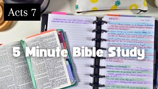 5 Minute Bible Study of Acts 7 | Stephen is Martyred
