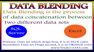 Tableau: Data Blending Excel and Sequel