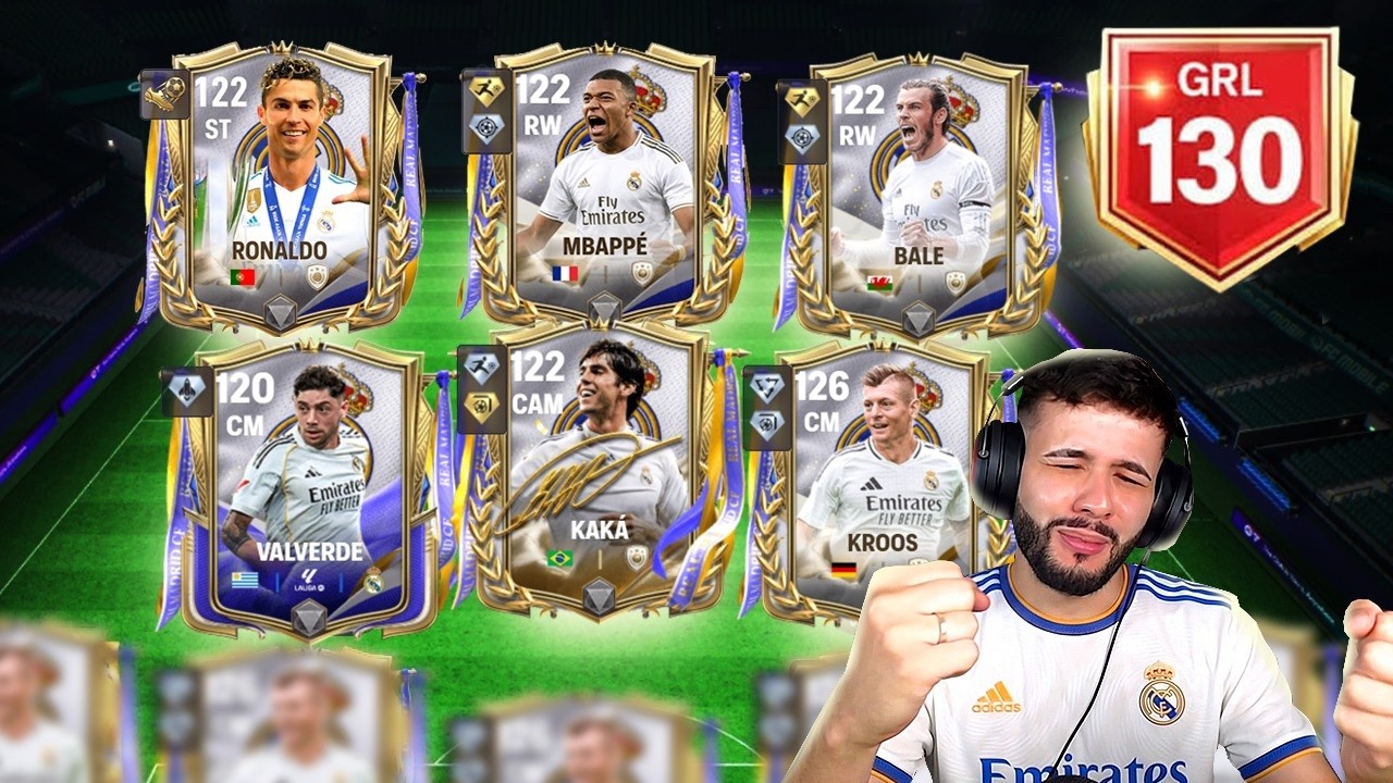 MONTEI O REAL MADRID DE TODOS OS TEMPOS NO FC MOBILE COM GERAL MÁXIMO! 🤩🏆