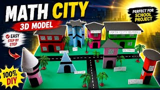 MATH CITY 3D MODEL | Easy Maths School Project | Geometry Model | Math city | 10th class 3d model