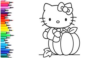 Hoe je een Hello Kitty-pompoen tekent 🎃 | Leuke Halloween-tekentutorial