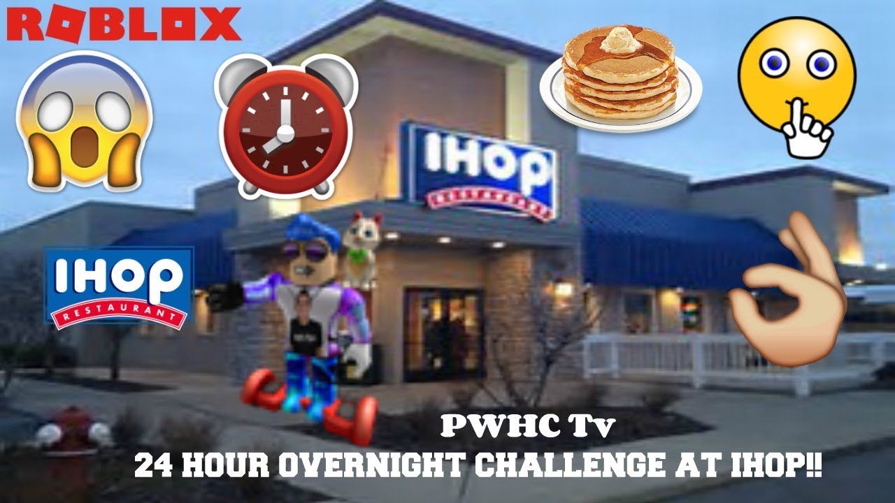 24 Hour Roblox Overnight Challenge In Ihop P1 E 4 Hiding In The Restaraunt Youtube - roblox 24 hour challenge