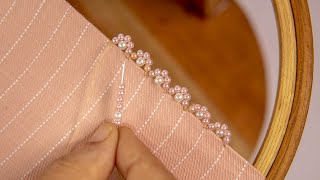 Needle Lace Beaded Embroidery Borders | Embroidery Edges | DIY Stitching