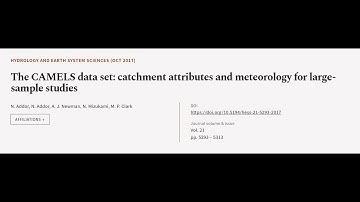 The CAMELS data set: catchment attributes and meteorology for large-sample studies | RTCL.TV