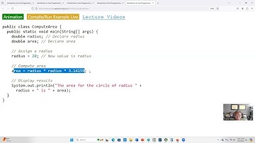 Java Program: Computes or Find the Area of a Circle using Java Programming Language.