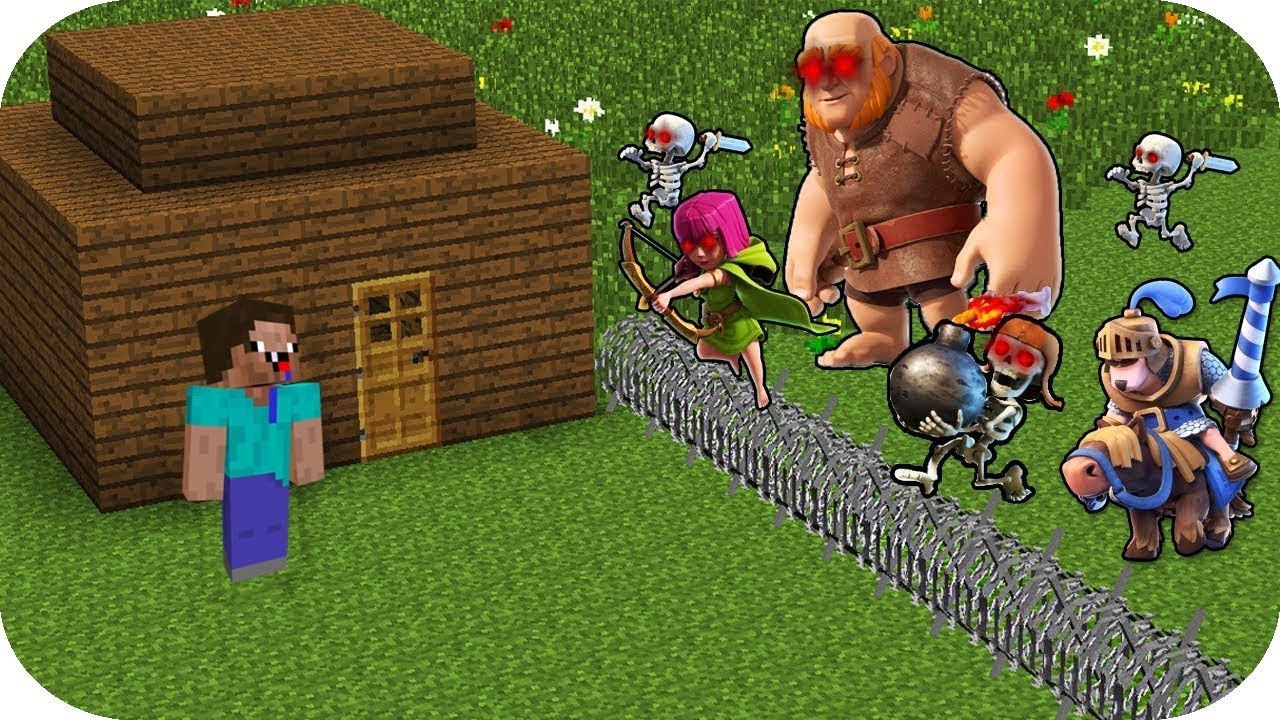 NOOB VS CLASH ROYAL MINECRAFT RETO DE LA BASE ¿NOOB 