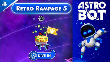 Astro Bot Retro Rampage 5 Secret Level. Feather Cluster Walkthrough.