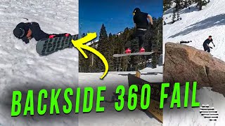 Snowboarder Attempts Backside 360 Over a Sign Gap and Lands Face First